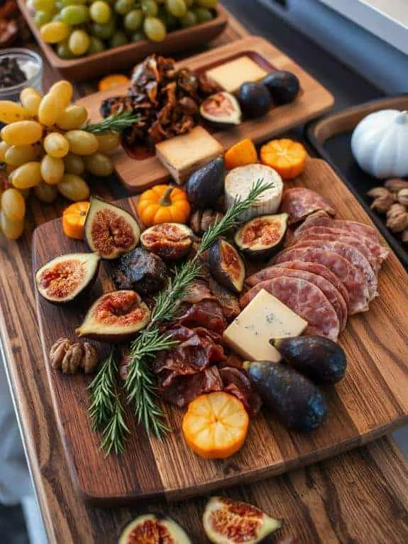 layered wooden charcuterie boards