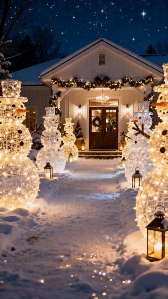 lighted snowmen winter decor
