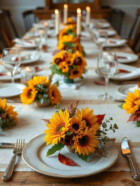 mini bouquets at tables