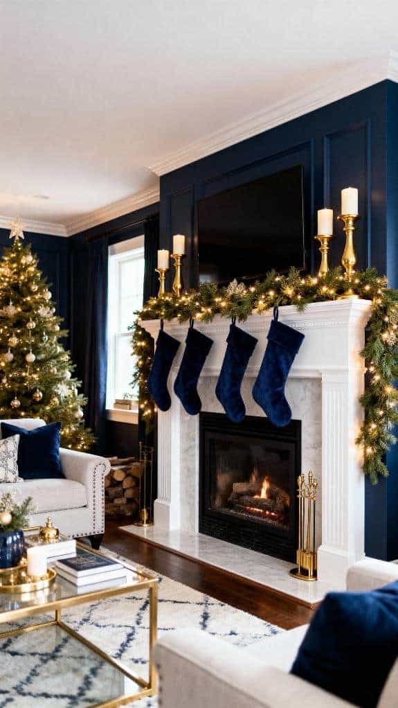 navy gold cozy elegance