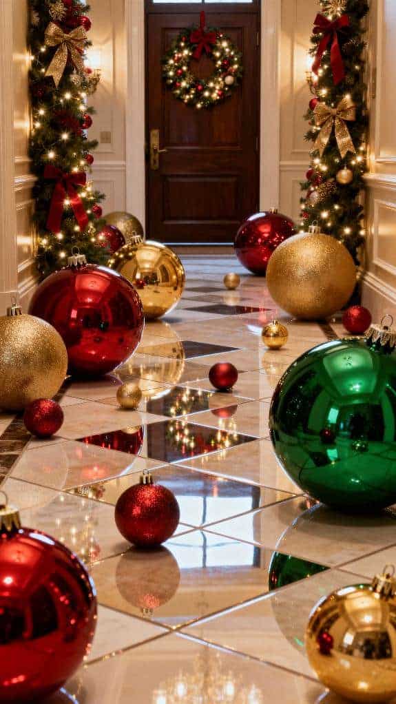 oversized ornaments create charm