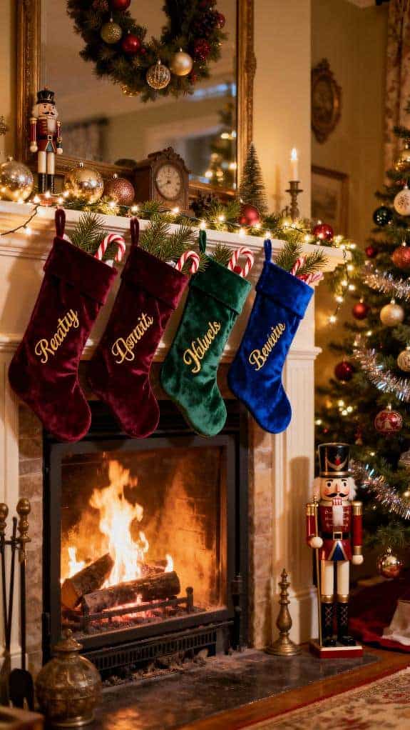 personalized velvet holiday stockings