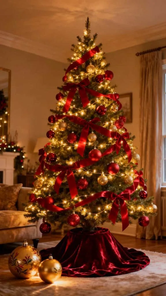red and gold decorations