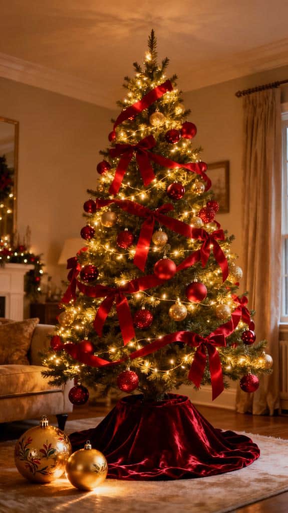 red and gold decorations