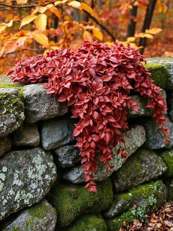 rust colored sedum garden feature