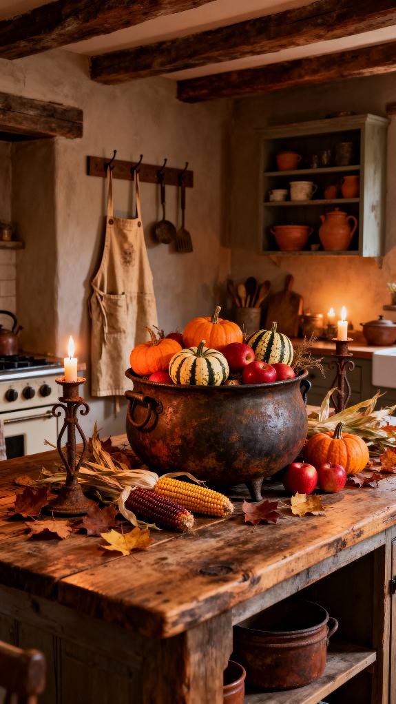 rustic halloween kitchen decor