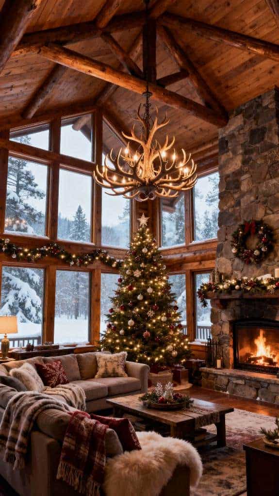 rustic holiday living room