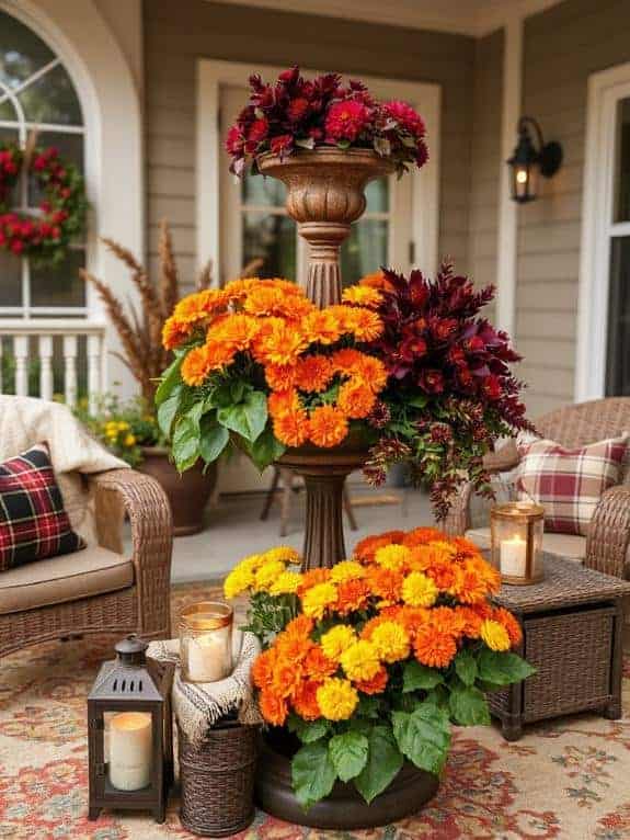 seasonal flowers on display