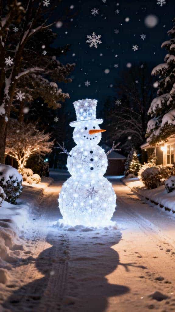 snowman silhouette driveway lights