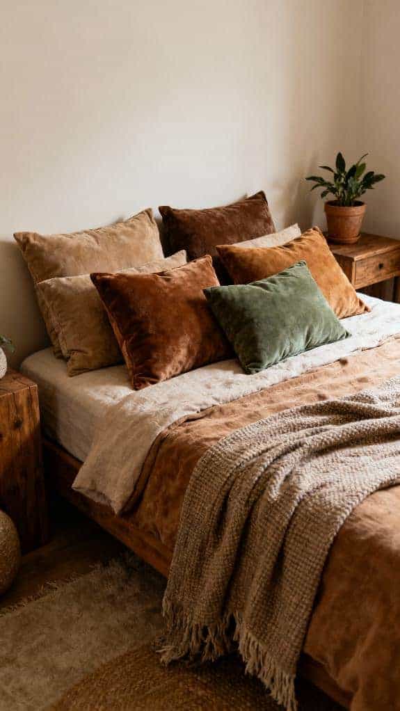 soft suede earthy pillows