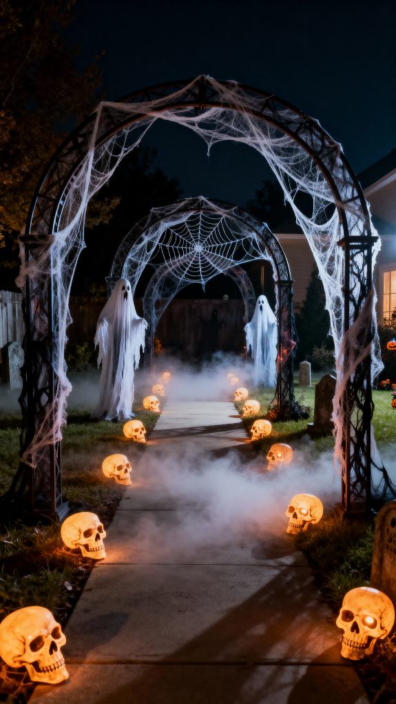 spooky haunted pathway setup