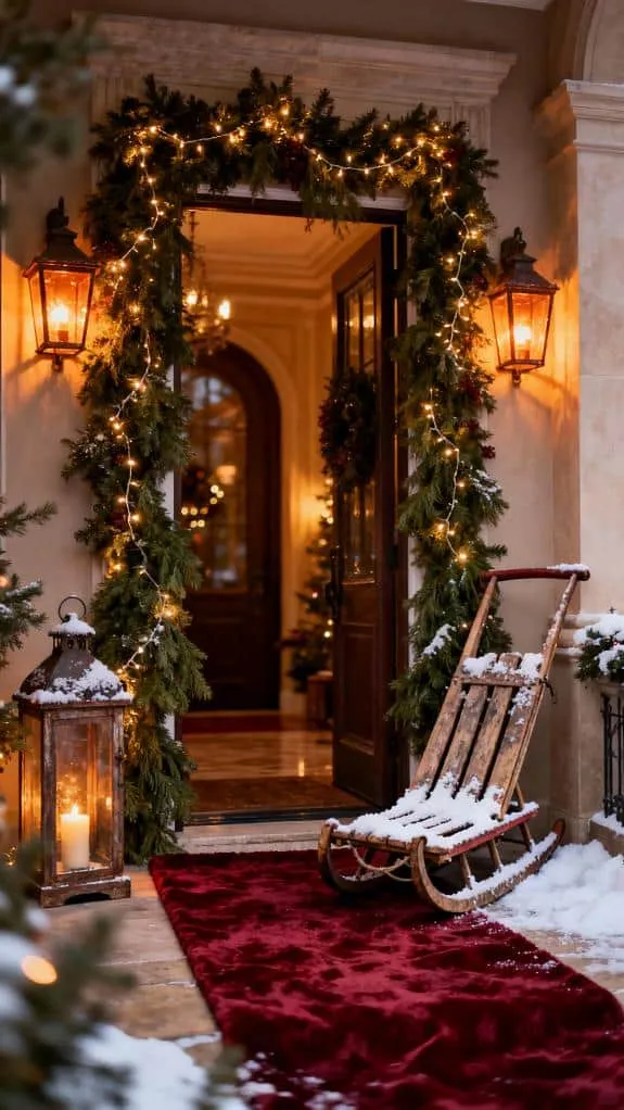 stylish christmas entryway decorations