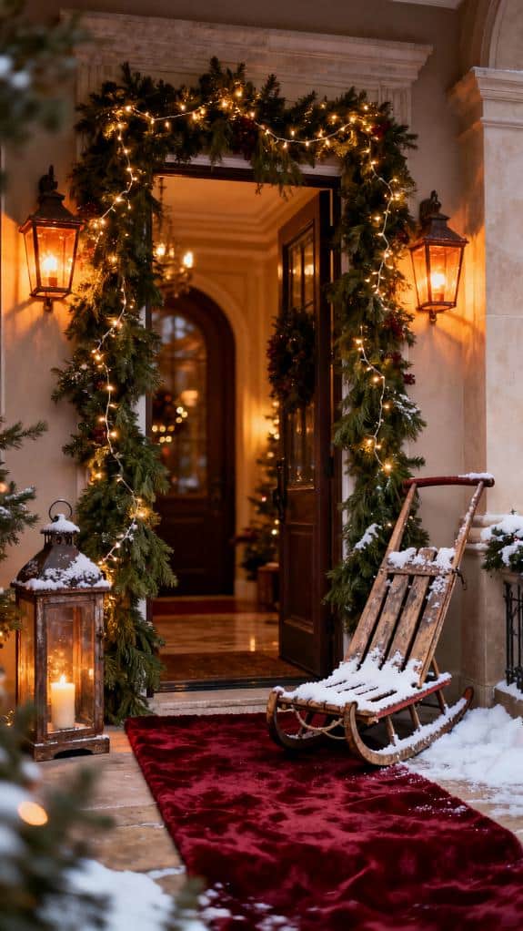 stylish christmas entryway decorations