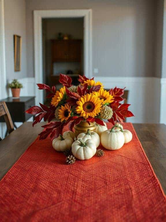 textured autumn table decor