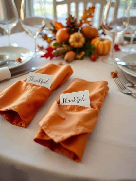 thankful note napkin fold