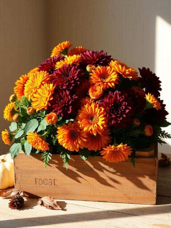 thanksgiving floral wooden arrangement