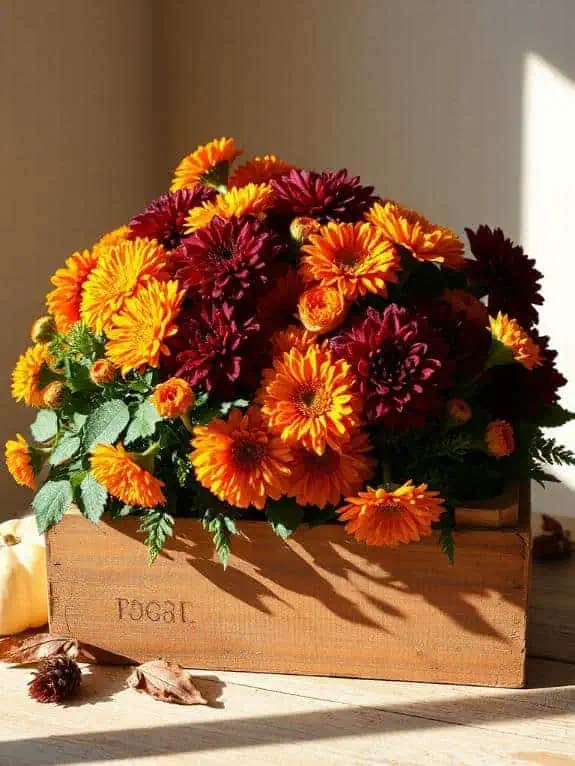 thanksgiving floral wooden arrangement