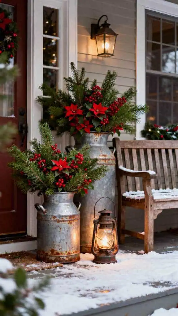 vintage milk cans display
