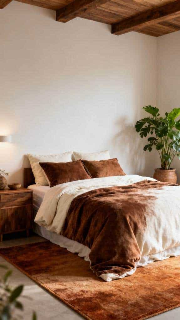 walnut and ivory bedding set