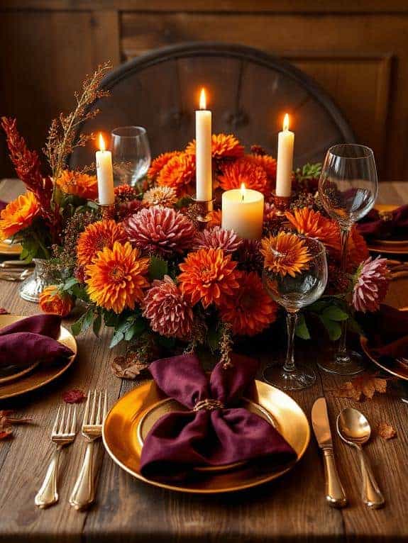 warm autumnal holiday table