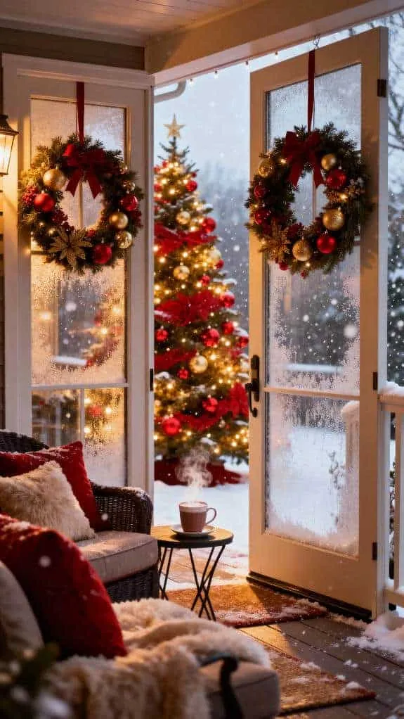 warm festive porch decorations