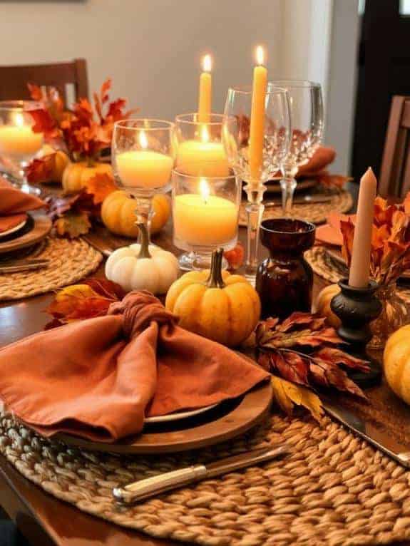 warm inviting autumn table setting