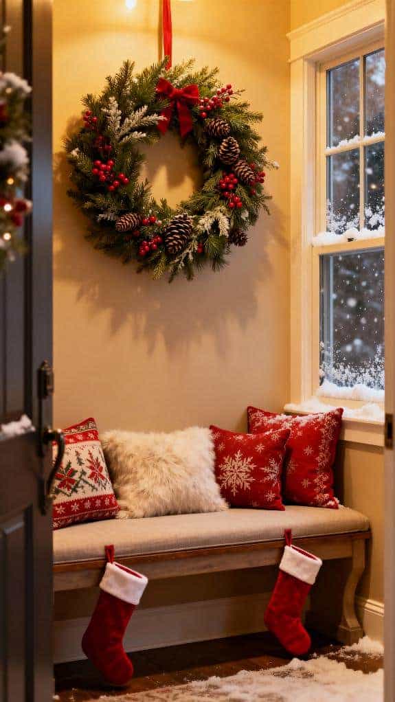 warm inviting holiday entryway