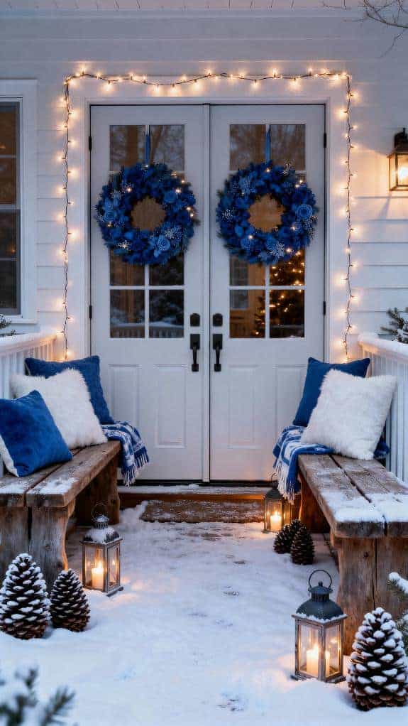 warm rustic winter entryway