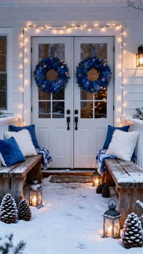 warm rustic winter entryway