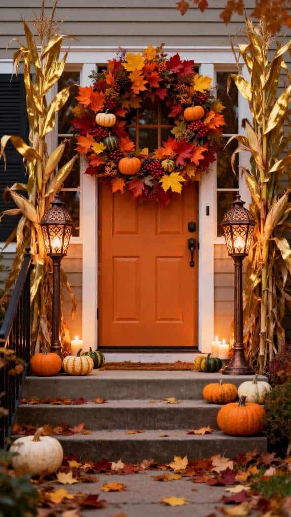 welcoming autumn front entrance