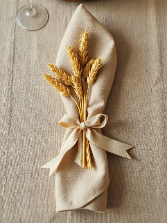 wheat bundle napkin decoration