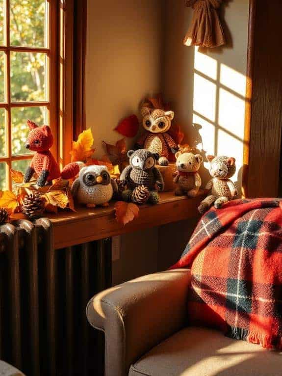 whimsical autumn creature display