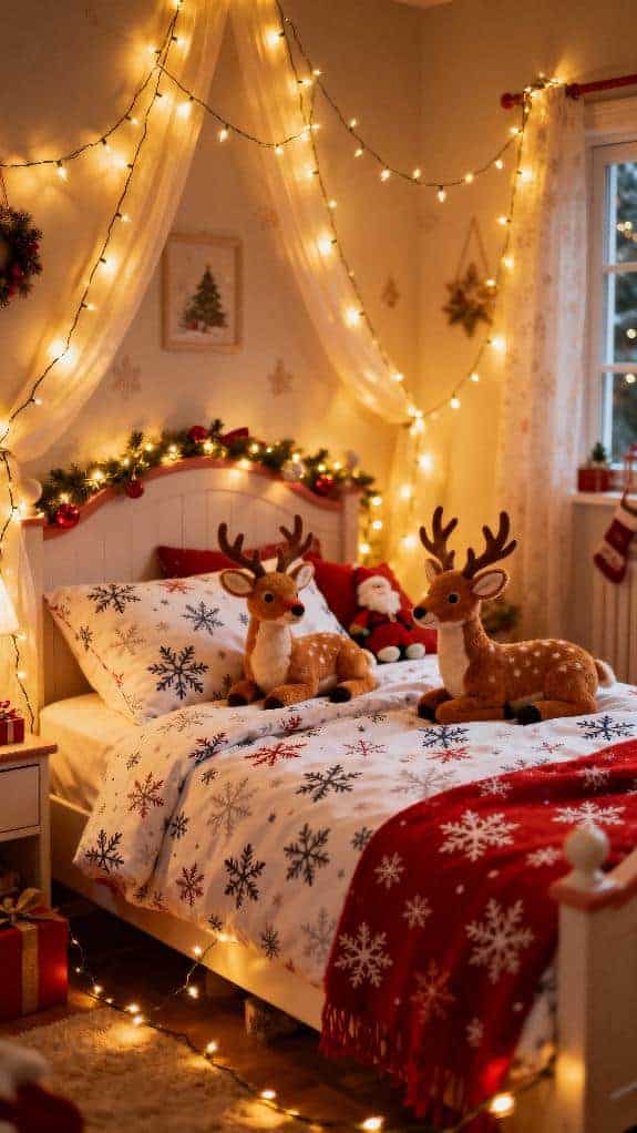 whimsical holiday bedroom decor