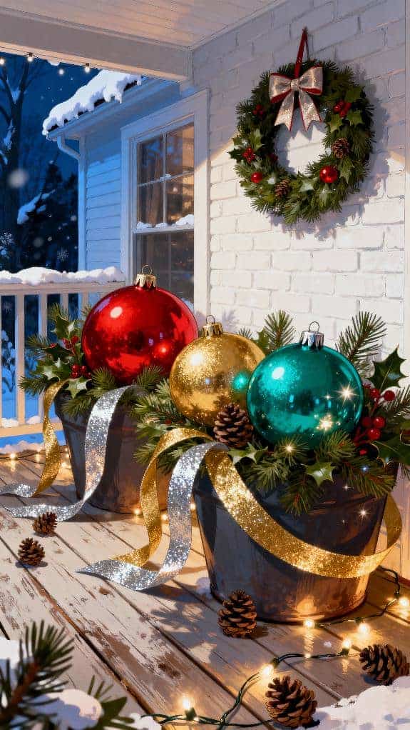whimsical holiday porch decor