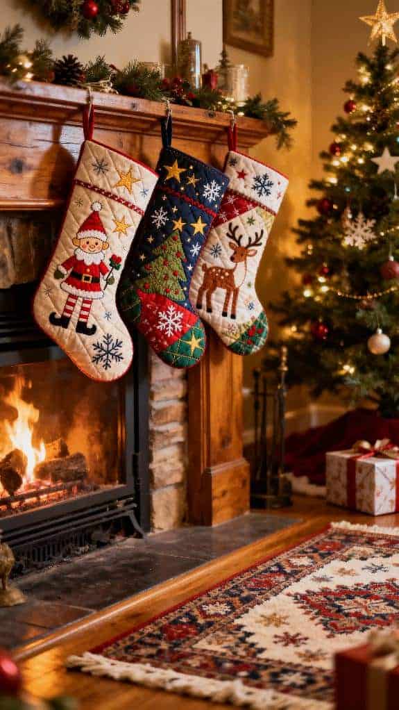 whimsical quilted holiday stocking