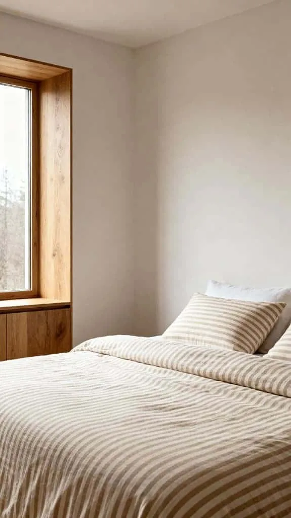 beige stripes minimal wood