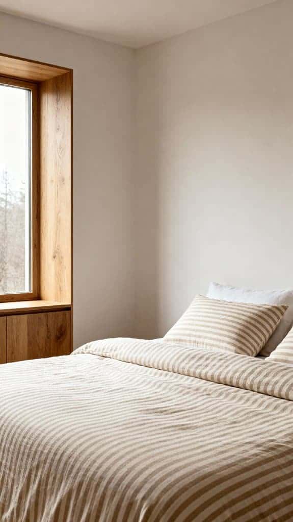 beige stripes minimal wood