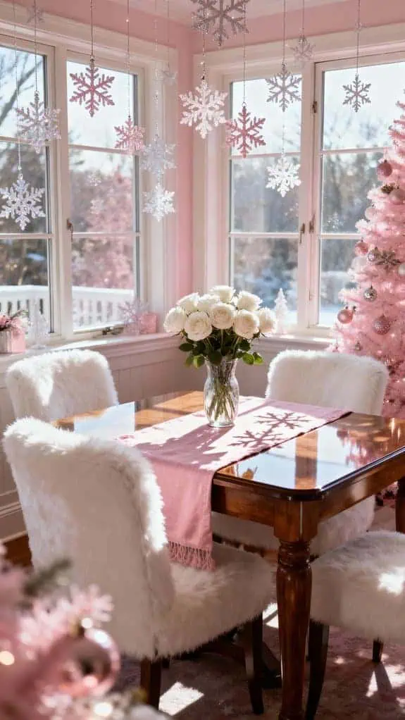 blush pink holiday decor