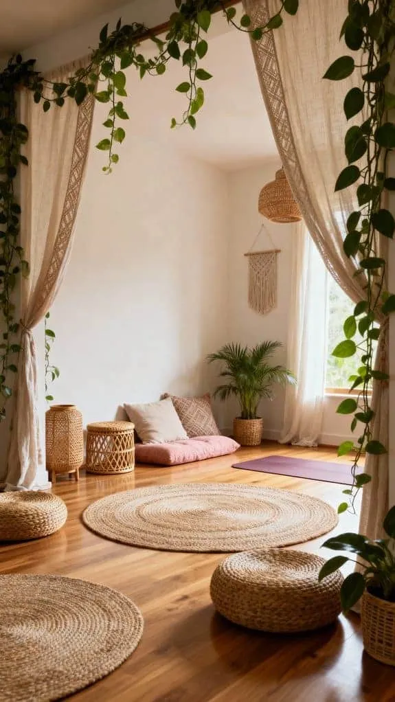 boho chic yoga sanctuary design