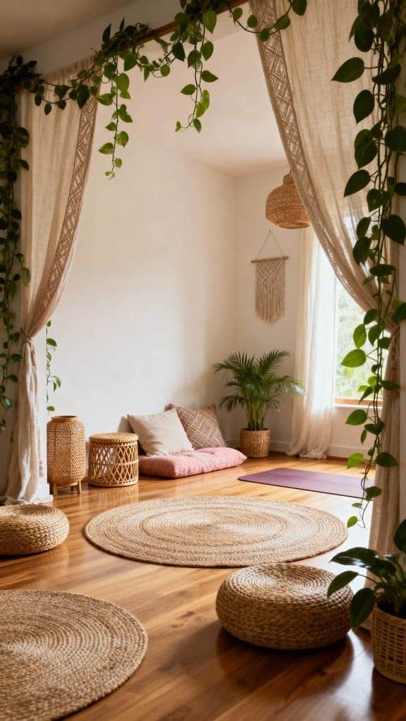 boho chic yoga sanctuary design