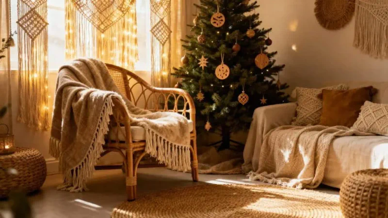 boho christmas tree decor