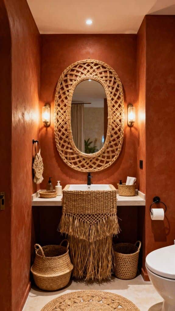 boho half bath decor