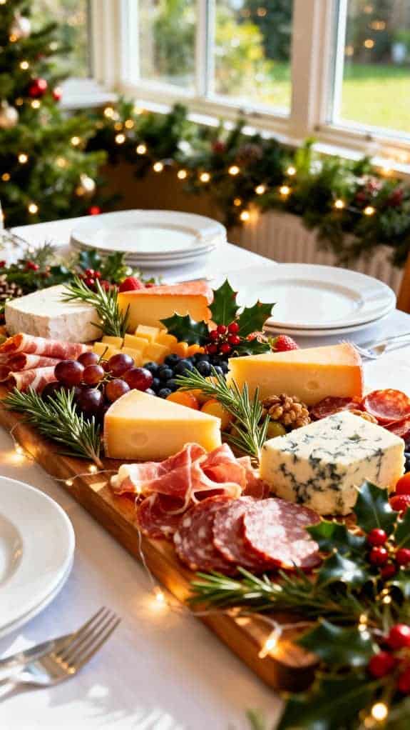 bright festive snack table