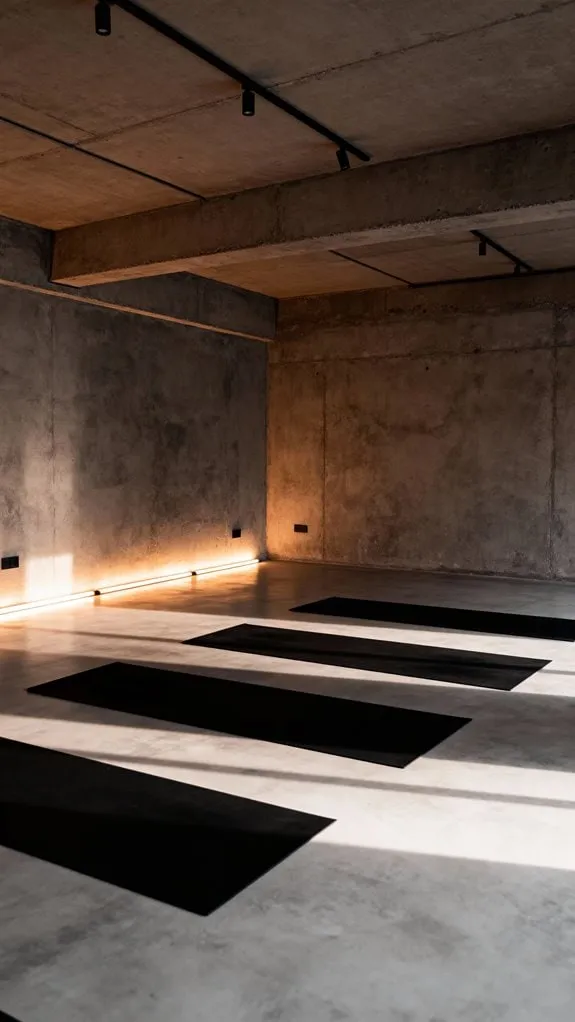 calm monochrome yoga space