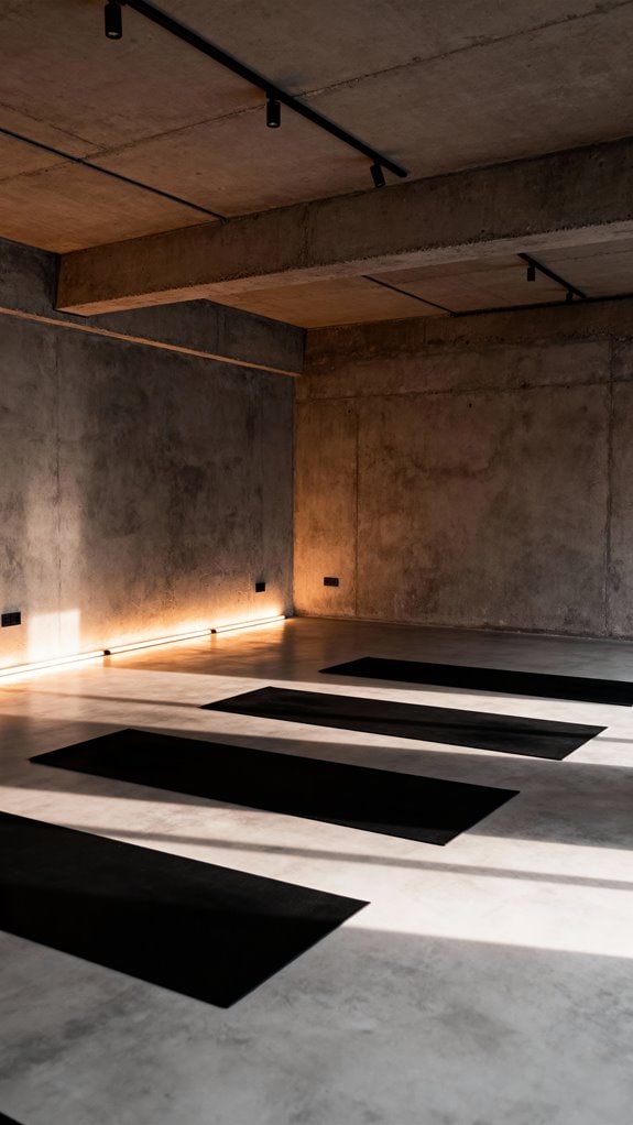 calm monochrome yoga space