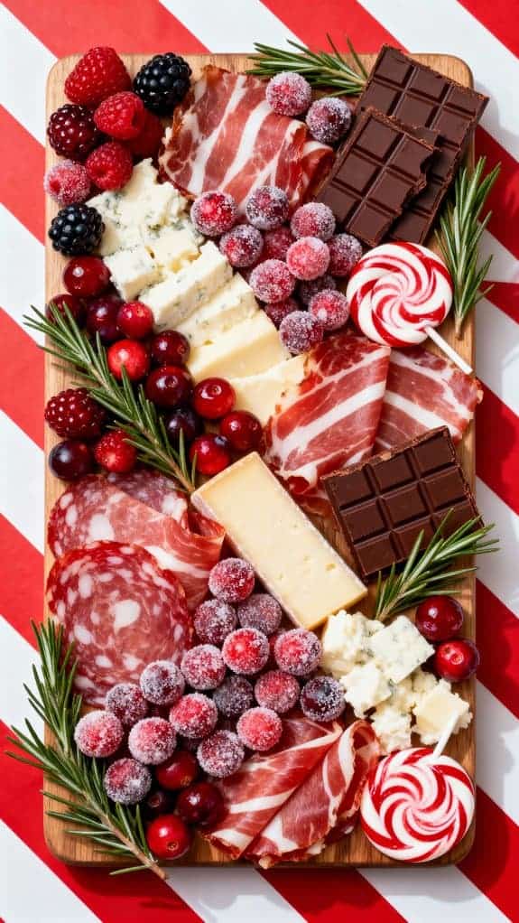 candy cane charcuterie board