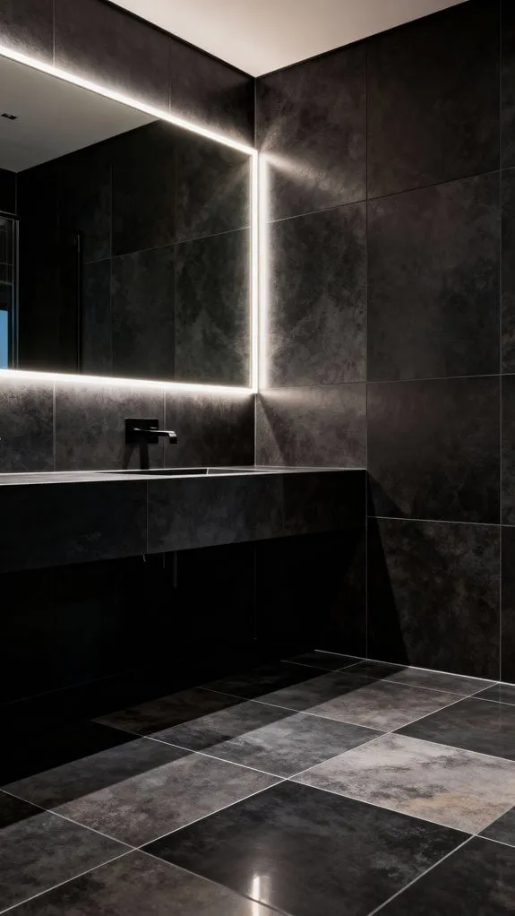 charcoal tiles led lighting
