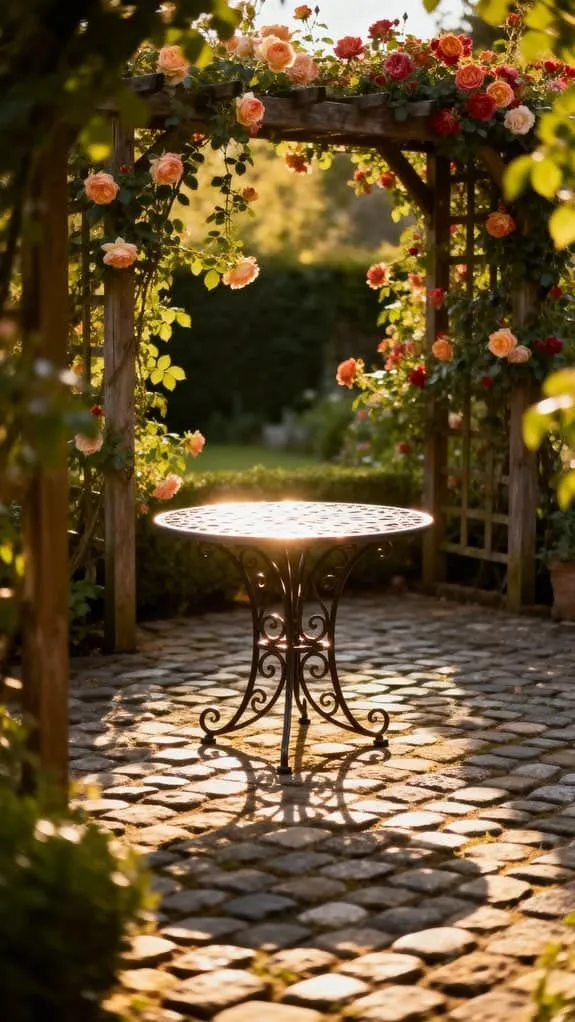 charming cobblestone patio retreat