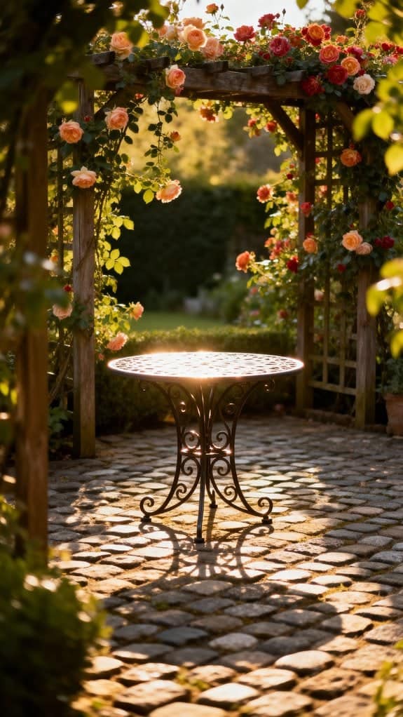 charming cobblestone patio retreat