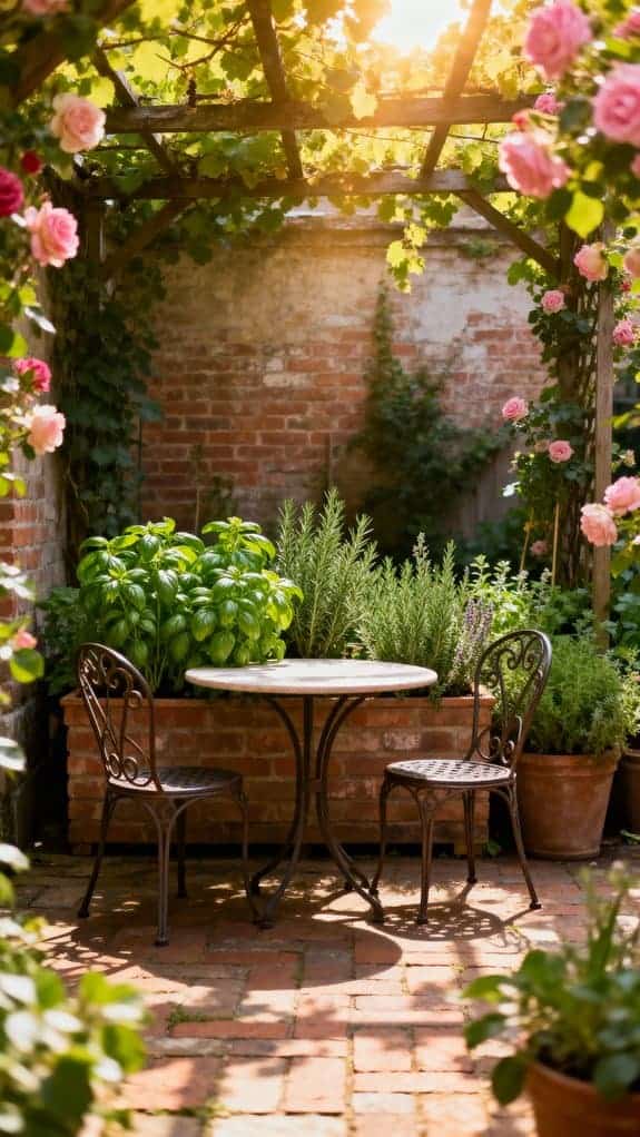 charming courtyard with herbs